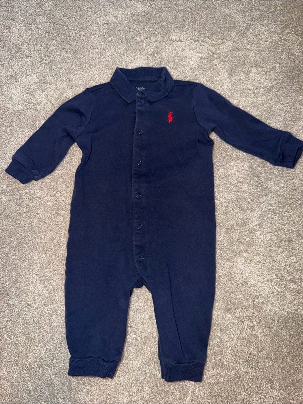 Ralph Lauren Navy Polo Baby One-Piece 6M
